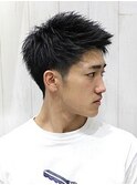 ツーブロック王道爽やかビジカジアップバングショート