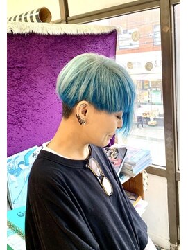 バルテイン(Hair Valtein) ホワイトベージュインナーターコイズブルー