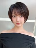 ハンサムショートクールショートセンターパート暗髪
