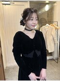 ヘアセット/ツインお団子/パーティーヘア/小顔/学割