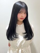 アイウィル(Ai WilL)&nbsp;レイヤー ブルーブラック 韓国ヘア 前髪カット 顔周りカット