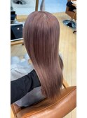 " 透け感抜群" ダブルカラー ミルクティーピンクベージュ
