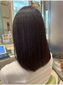 ブリーチなし秋カラー×透明感オリーブベージュミディ