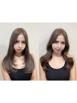 顔周りから全体のシルエットを計算した理想的なミディアム、ロングヘアをご提案します◎