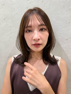 ロンドプランタン 恵比寿(Lond Printemps) オリーブグレー/レイヤーカット/黒髪/マロンベージュ