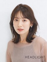 ソーエン バイ ヘッドライト 札幌琴似店(soen by HEADLIGHT)&nbsp;ミディアムレイヤーボブ×小顔×オリーブグレーブラウン/黒髪