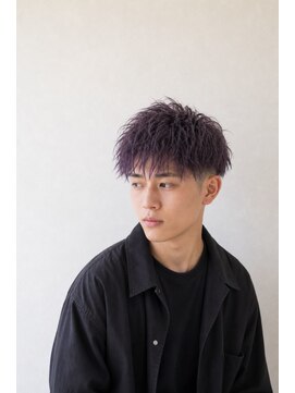 アーダーヘアサロン 武生店(ADER HAIR SALON) 個性派パープルカラー×無造作束感メンズショート
