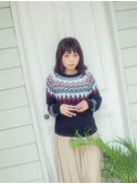 くせ毛風外はねボブ