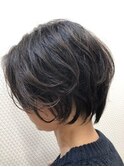 黒髪/デジタルパーマ/ショートカット/40代50代60代/ショート/