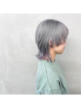 タグ(#tag) #ショートウルフ×ホワイトグレー