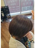 ミディアムヘアハイライトウルフカット小顔レイヤーボブワンレン
