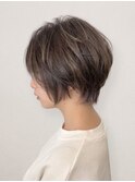 大人レイヤーショート脱白髪染めイルミナカラーハイライト40代