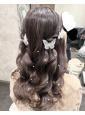 編み込み × 巻き下ろし