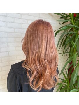 ビスイル 秋葉原店(Vis ill) ブリーチゆるふわダブルカラーオレンジレッドピンク韓国