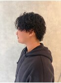 メンズツーブロックメンズパーマ波巻きツイストスパイラル