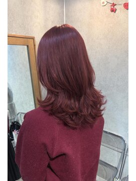 マージュ ギンザ(marju GINZA) 〇レイヤーと合わせてツヤっとふわっとチェリーレッドカラー