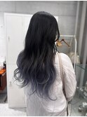 アッシュブルーグラデーション　【ayami】