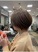 【#丸みショートボブ】×ラベージュ