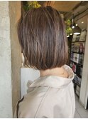 【新宿penelope】ぱつっとボブ×白髪ぼかしハイライトカラー！