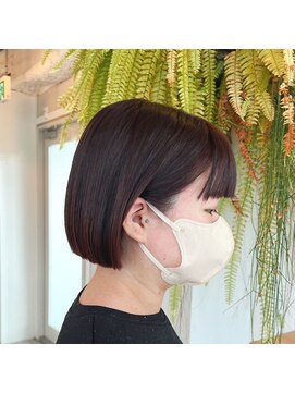 アクセヘアー 町田(acce hair) ピンクカラーのパッっとボブ