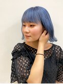 ブルーカラー　ブルージュ　ブルーアッシュグレー　ボブ