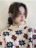 ゆるふわポニーテール/暗髪/地毛風カラー/フェイスフレーミング