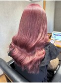 【ブリーチありダブルカラー】暖色カラー×コテ巻き仕上げ