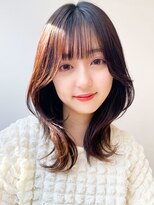 ヘアーズファイン(hair's fine) 大人可愛い小顔似合わせカットブリーチなしショコラベージュ