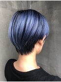 ＃ブルー＃ショート＃ブリーチ