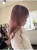 カラー入れ放題　ブリーチ2回まで可能　チェリーピンク