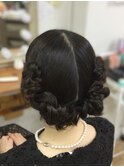 ねじねじツインのヘアセット