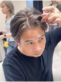50代40代白髪ぼかしシルバーメッシュバレイヤージュ