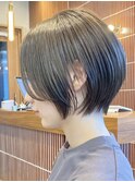 武蔵小杉大人ショートボブベージュカラー小顔ショートカット30代