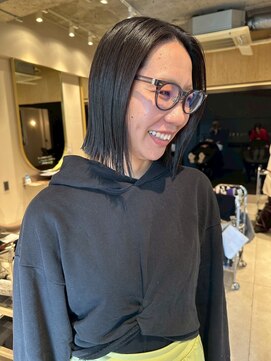 ソラス 緑地公園店(SOLAS) 切りっぱなしボブ　透明感カラー