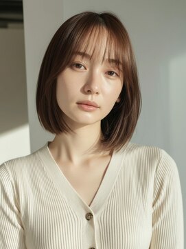 リル バイ フレイムス 川口(Lilou by Frames) 縮毛矯正ストレートショートボブ丸みショート20代30代40代川口
