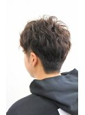 20代30代メンズツーブロックスパイラルパーマ