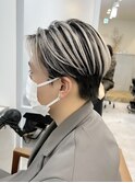 バレイヤージュ☆シルバーカラー☆センターパート☆ロミーオム