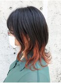オレンジのインナーカラー【レーヴ】