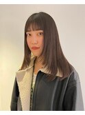パーマ落とし/ストレートパーマ/顔まわりレイヤー/前髪ぱっつん