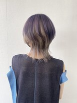 アオアクア バイ グルグル 小岩店(ao akua by GULGUL)&nbsp;前髪 ダブルカラー☆ ミルクティーカラー×パープル 小岩