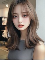 レヴ 草加店(LEV.)&nbsp;前髪アンブレラカラーこなれミディイメチェンウェーブパーマ