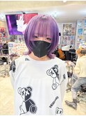 ピンクラベンダーパープルウルフカット