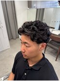 神保町ブルーブラック韓国マッシュセンターパートメンズパーマ☆