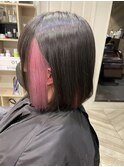 2ブリーチで彩るキャンディピンクのインナーカラー