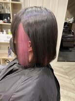 フィーリー ヘア デザイン 太田店(feAry)&nbsp;2ブリーチで彩るキャンディピンクのインナーカラー