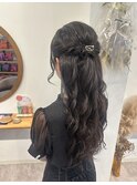 ふわふわハーフアップ
