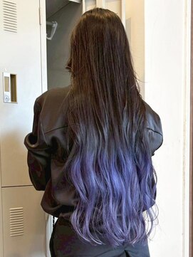 グランドール リュクス(Grandoll Luxe) パープルグラデーション×艶ロング【城野駅】