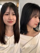 カールム(carlm) ばっさりカット×顔まわりレイヤーで小顔くびれミディ