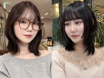 オズ 安積店(OZ)の写真/顔まわりレイヤーカットで小顔効果☆結んだ時も華やか！家族で通えるサロン♪