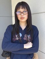 ヘアーアイストゥーレ(HAIR ICI TRE)&nbsp;ブリーチなしラベンダーブラウン顔まわりレイヤーギザバング
